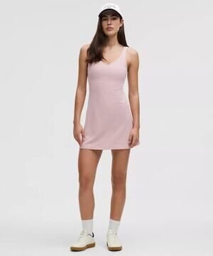 Lululemon Align Dress In Pink Haze, Sz 4, Nulu Fabric, V-Neckline, 4 Way Stretch